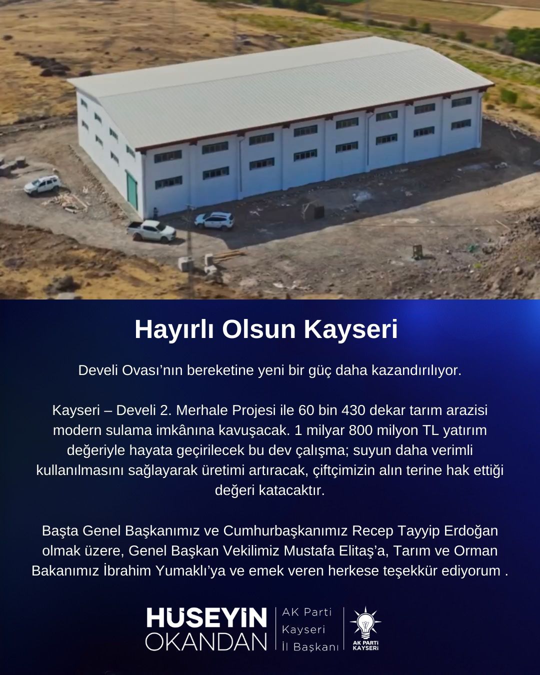 Kayseri'de tarımı dönüştürecek dev proje